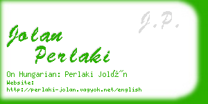 jolan perlaki business card